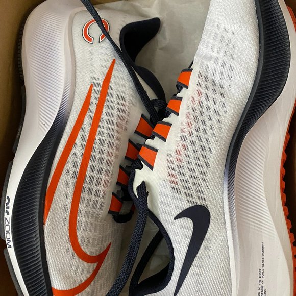 Nike White and Orange Women's Sneakers - Picture 2 of 7